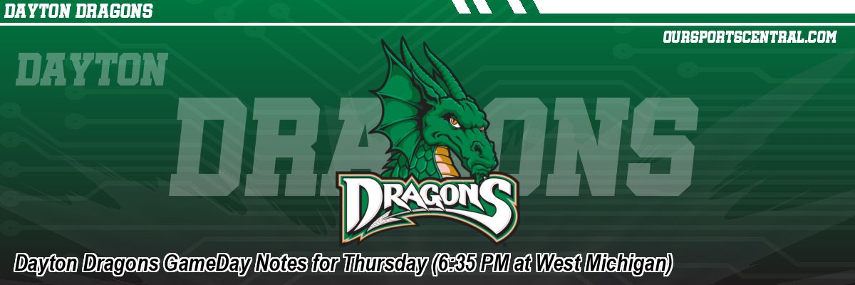 Dayton Dragons GameDay Notes for Thursday (6:35 PM at West Michigan)