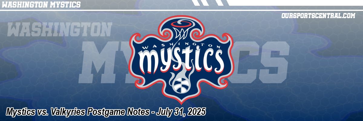 Mystics vs. Valkyries Postgame Notes - July 31, 2025