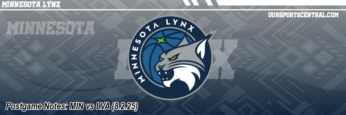 Postgame Notes: MIN vs LVA (8.2.25)