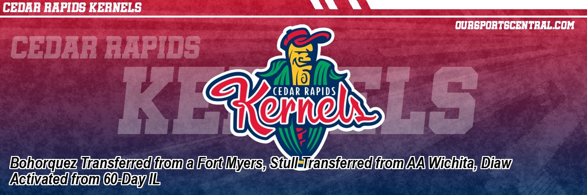 Bohorquez Transferred from a Fort Myers, Stull Transferred from AA Wichita, Diaw Activated from 60-Day IL