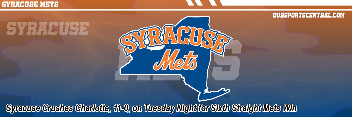 Syracuse Crushes Charlotte, 11-0, on Tuesday Night for Sixth Straight Mets Win