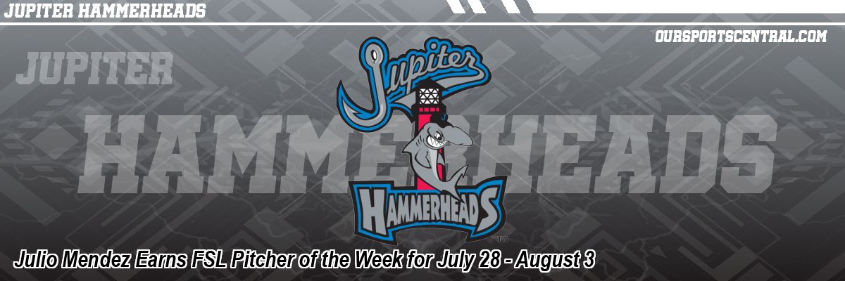 Julio Mendez Earns FSL Pitcher of the Week for July 28 - August 3