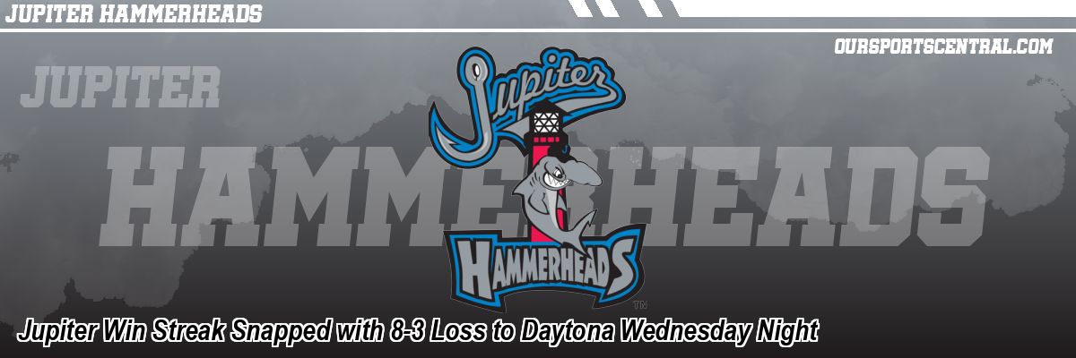 Jupiter Win Streak Snapped with 8-3 Loss to Daytona Wednesday Night