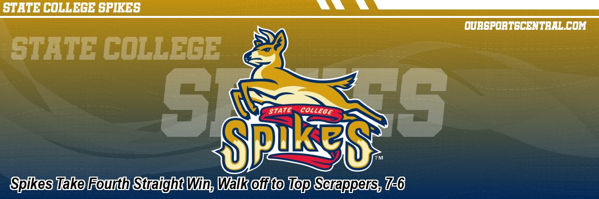 Spikes Take Fourth Straight Win, Walk off to Top Scrappers, 7-6