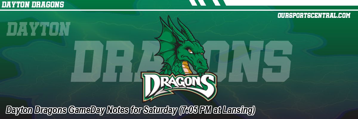 Dayton Dragons GameDay Notes for Saturday (7:05 PM at Lansing)