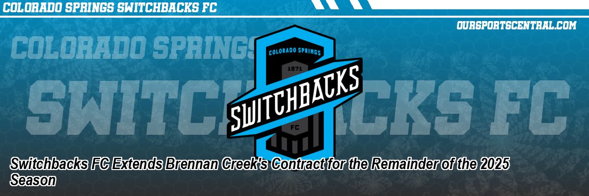 Switchbacks FC Extends Brennan Creek's Contract for the Remainder of the 2025 Season