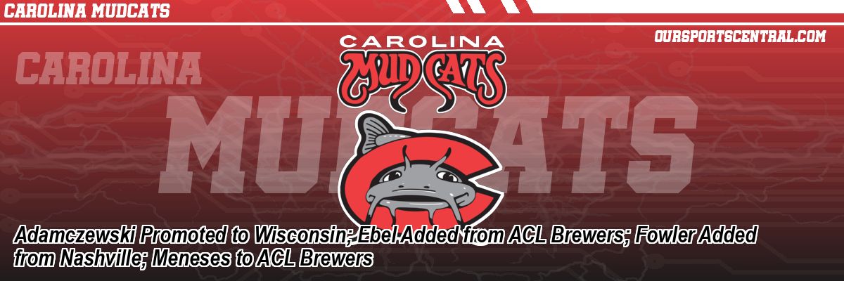 Adamczewski Promoted to Wisconsin; Ebel Added from ACL Brewers; Fowler Added from Nashville; Meneses to ACL Brewers