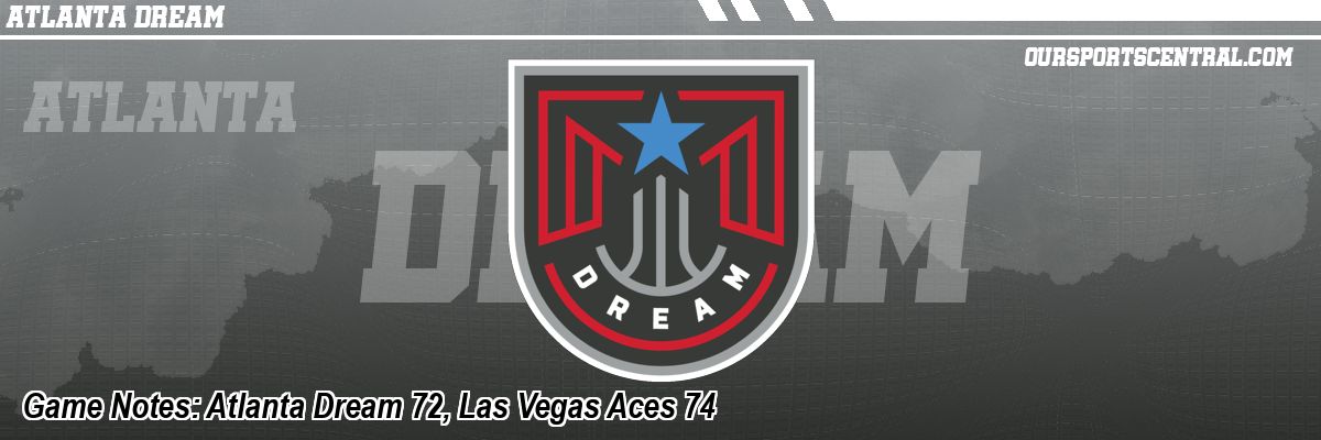 Game Notes: Atlanta Dream 72, Las Vegas Aces 74