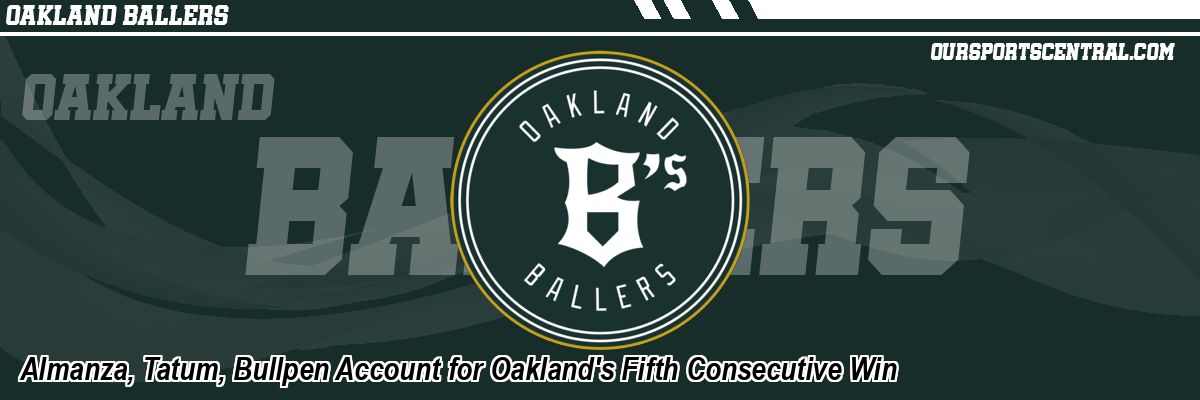 Almanza, Tatum, Bullpen Account for Oakland's Fifth Consecutive Win