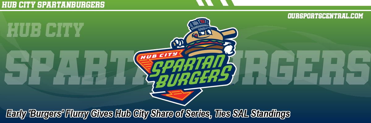 Early 'Burgers' Flurry Gives Hub City Share of Series, Ties SAL Standings