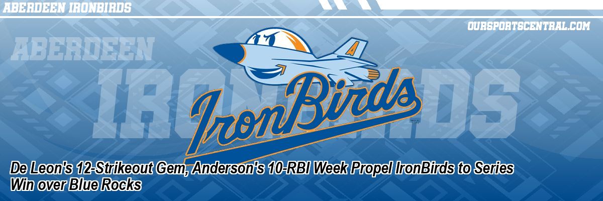 De Leon's 12-Strikeout Gem, Anderson's 10-RBI Week Propel IronBirds to Series Win over Blue Rocks