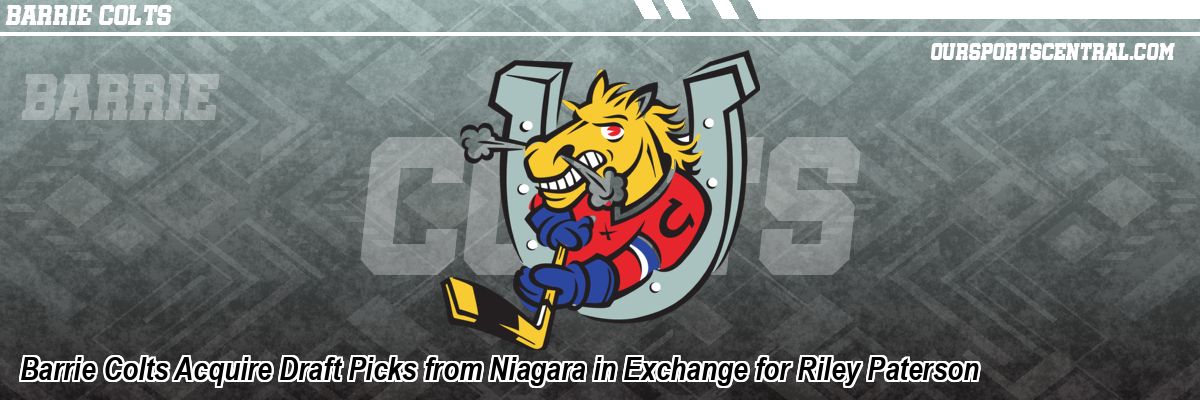 Barrie Colts Acquire Draft Picks from Niagara in Exchange for Riley Paterson