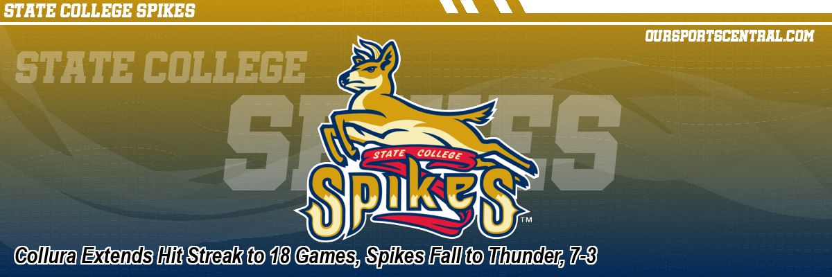 Collura Extends Hit Streak to 18 Games, Spikes Fall to Thunder, 7-3