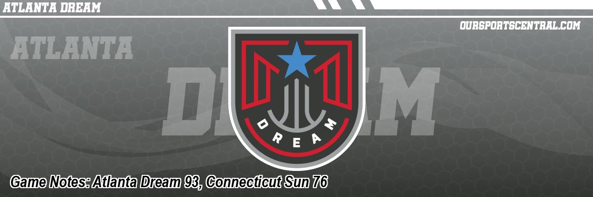 Game Notes: Atlanta Dream 93, Connecticut Sun 76