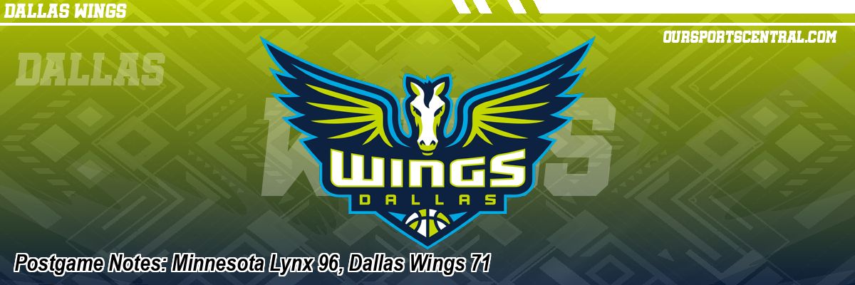 Postgame Notes: Minnesota Lynx 96, Dallas Wings 71
