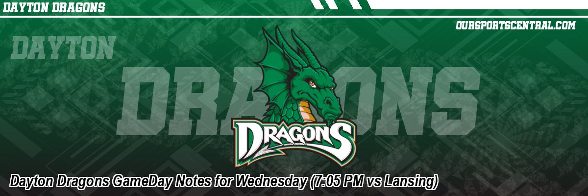 Dayton Dragons GameDay Notes for Wednesday (7:05 PM vs Lansing)