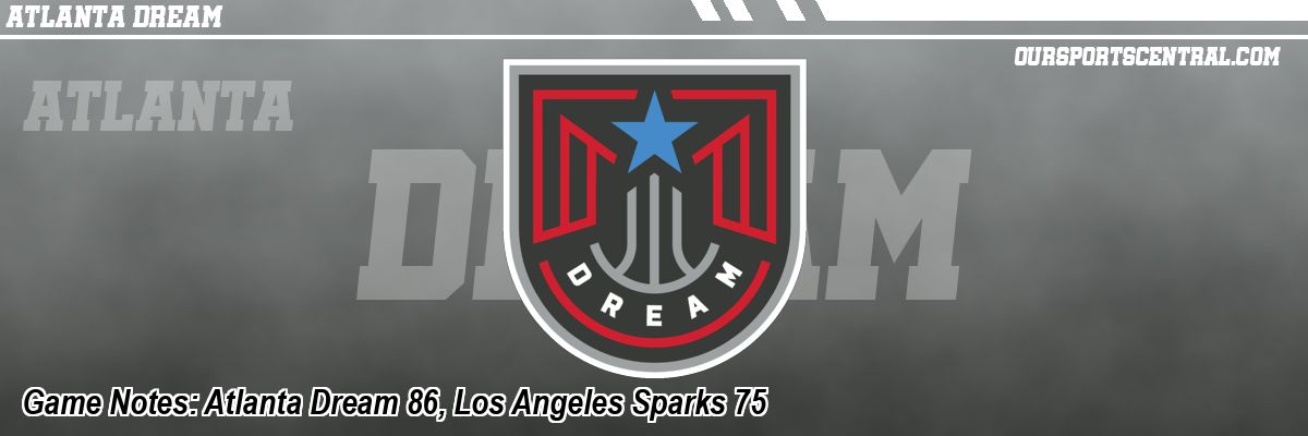 Game Notes: Atlanta Dream 86, Los Angeles Sparks 75