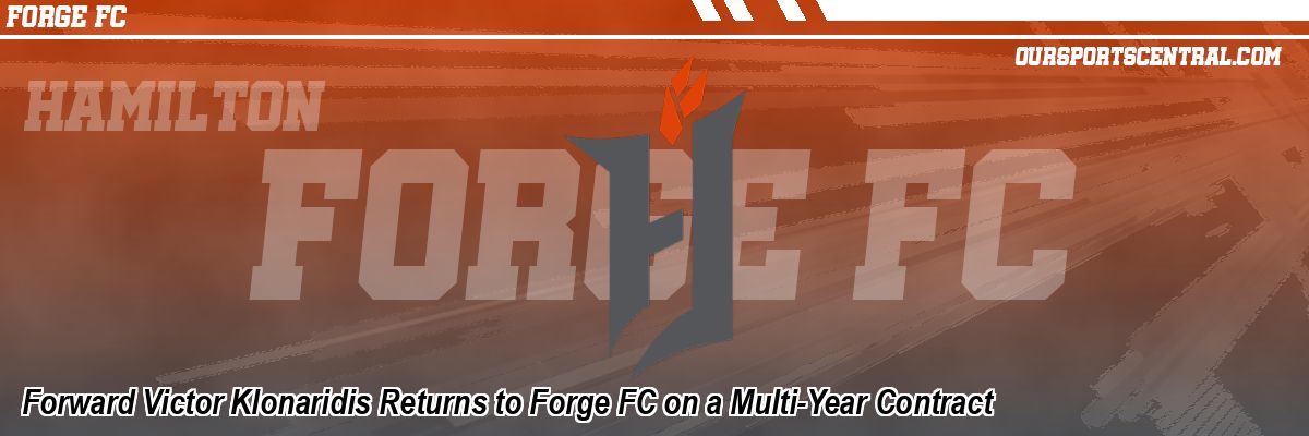Forward Victor Klonaridis Returns to Forge FC on a Multi-Year Contract