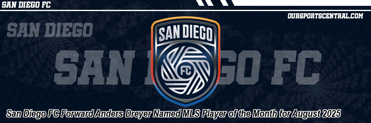 San Diego FC Forward Anders Dreyer Named MLS Player of the Month for August 2025