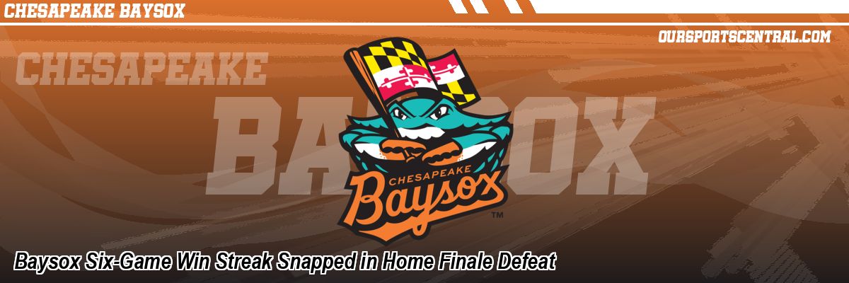 Baysox Six-Game Win Streak Snapped in Home Finale Defeat