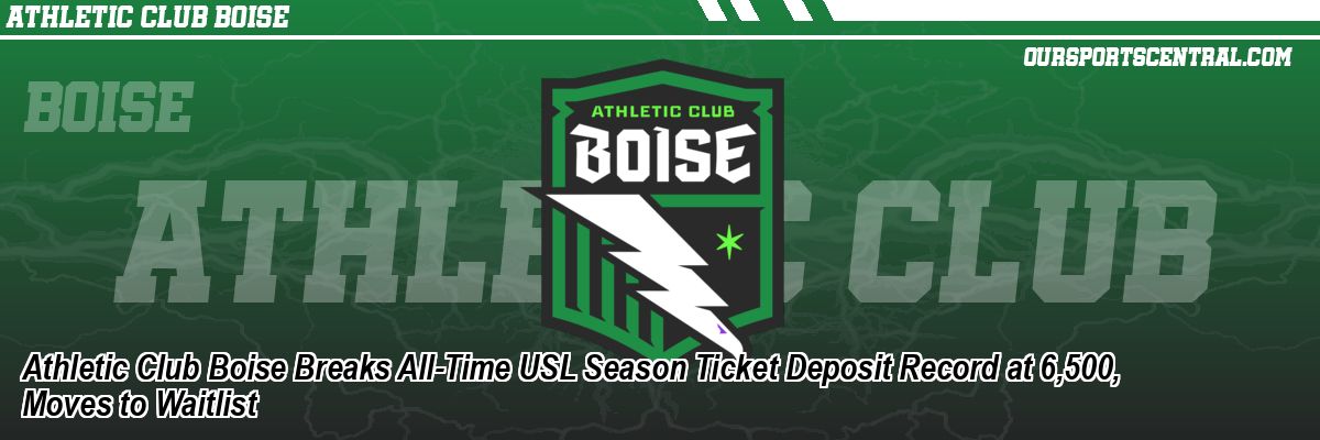 Athletic Club Boise Breaks All-Time USL Season Ticket Deposit Record at 6,500, Moves to Waitlist