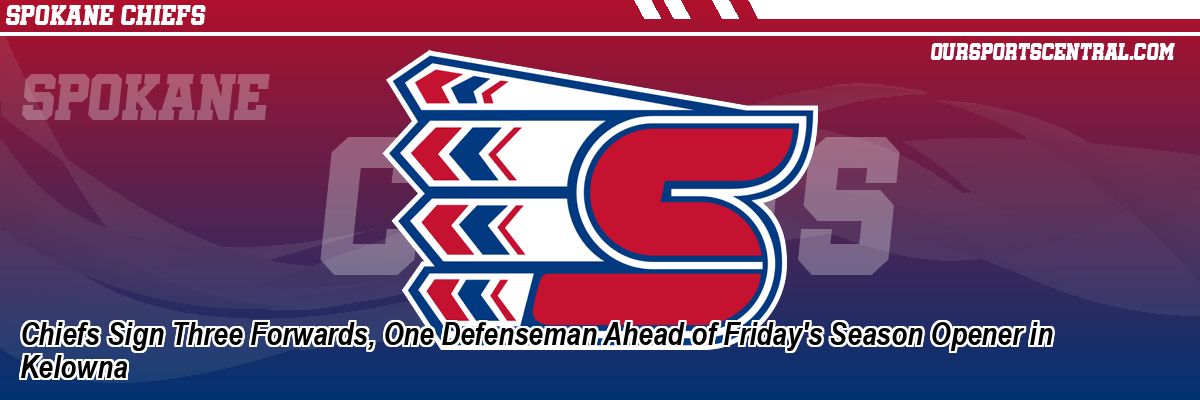 Chiefs Sign Three Forwards, One Defenseman Ahead of Friday's Season Opener in Kelowna