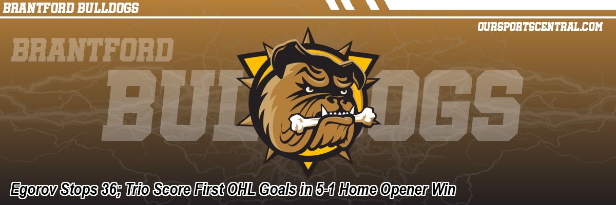 Egorov Stops 36; Trio Score First OHL Goals in 5-1 Home Opener Win