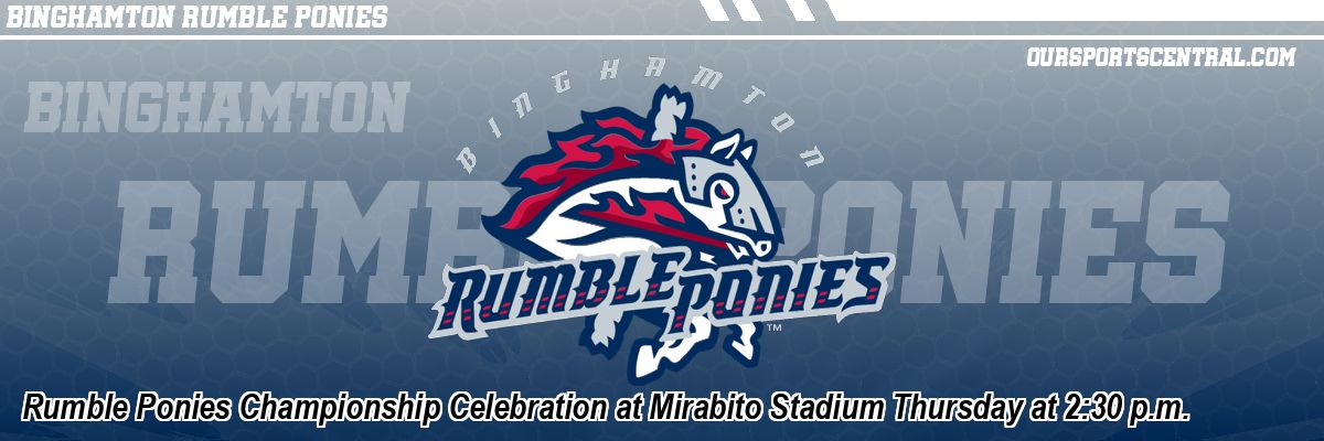 Rumble Ponies Championship Celebration at Mirabito Stadium Thursday at 2:30 p.m.