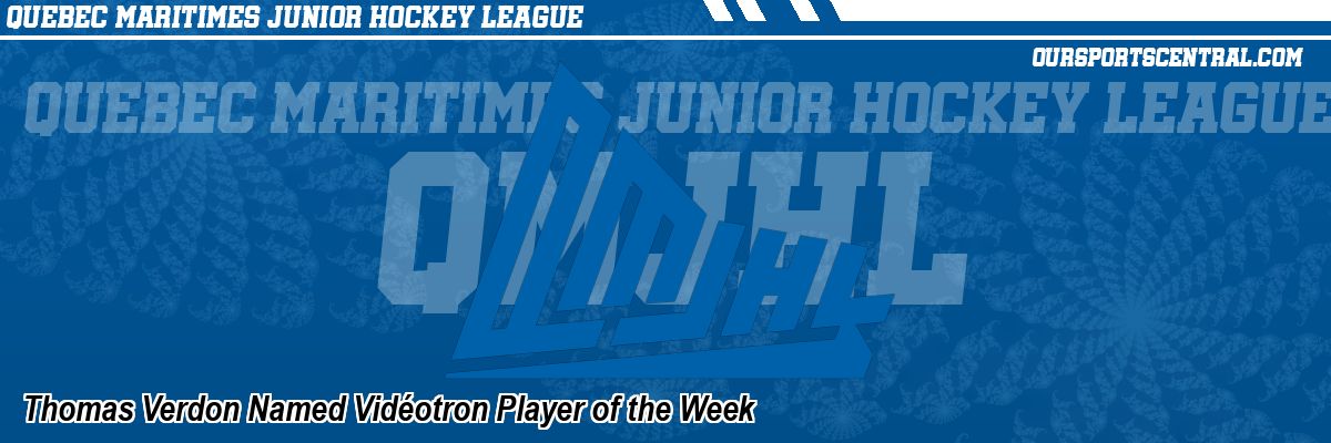 Thomas Verdon Named Vidéotron Player of the Week
