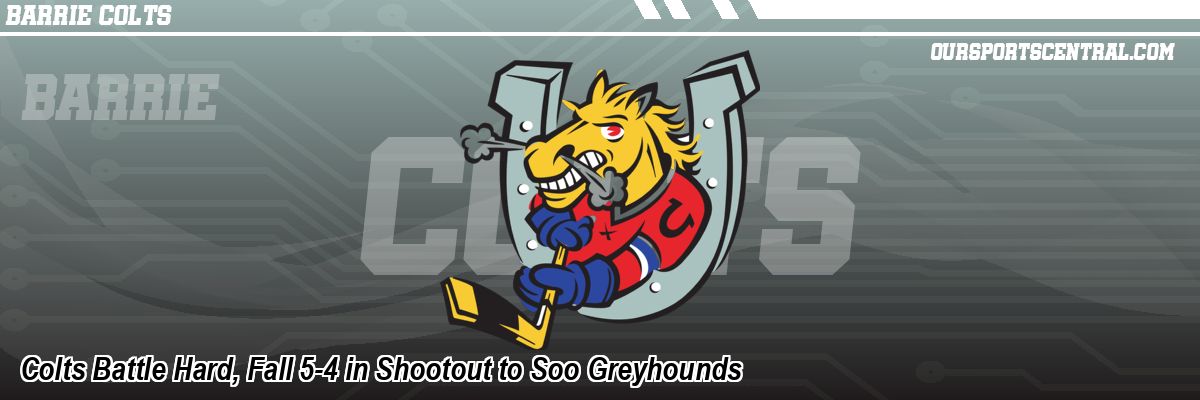 Colts Battle Hard, Fall 5-4 in Shootout to Soo Greyhounds