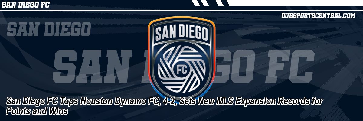 San Diego FC Tops Houston Dynamo FC, 4-2, Sets New MLS Expansion Records for Points and Wins