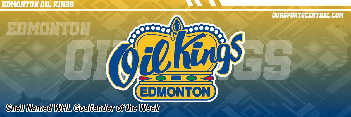 Snell Named WHL Goaltender of the Week