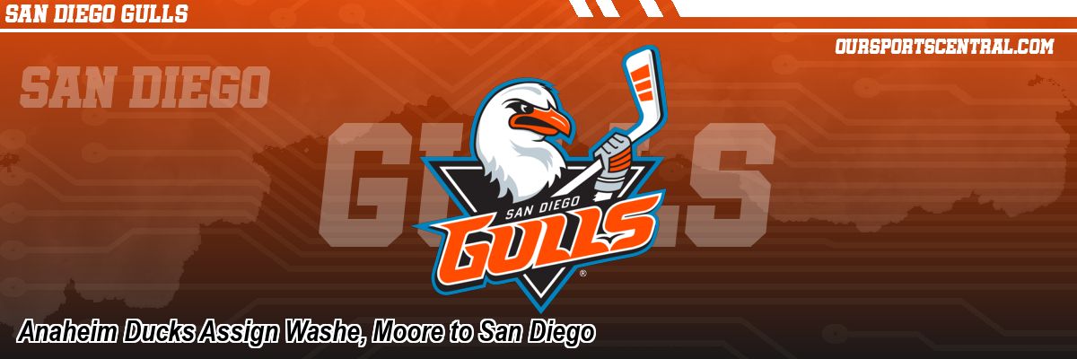 Anaheim Ducks Assign Washe, Moore to San Diego