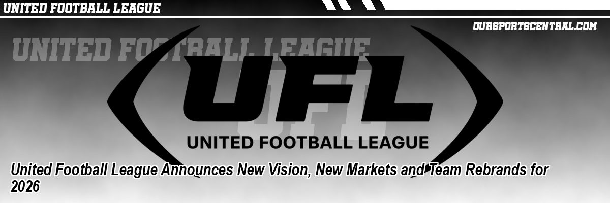 United Football League Announces New Vision, New Markets and Team Rebrands for 2026