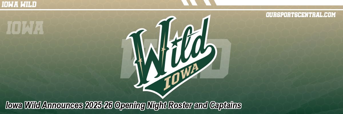 Iowa Wild Announces 2025-26 Opening Night Roster and Captains