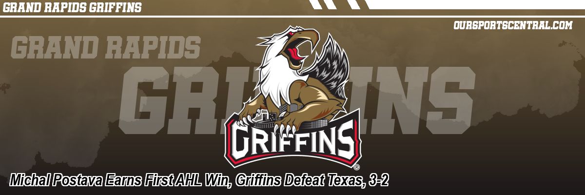 Michal Postava Earns First AHL Win, Griffins Defeat Texas, 3-2