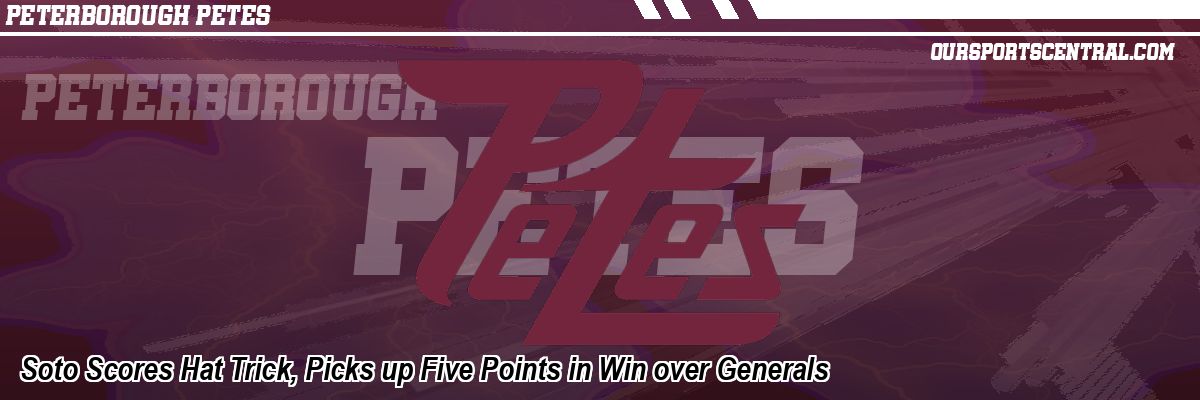 Soto Scores Hat Trick, Picks up Five Points in Win over Generals