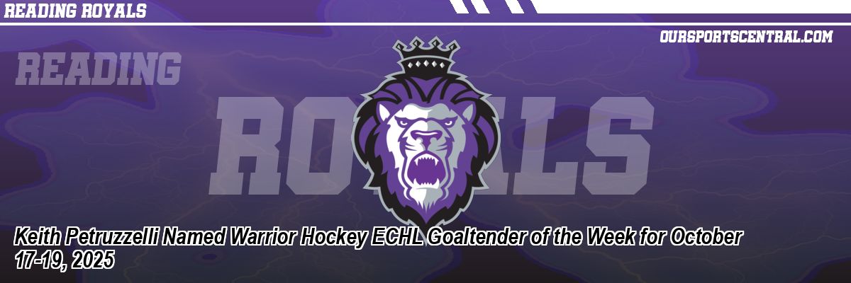Keith Petruzzelli Named Warrior Hockey ECHL Goaltender of the Week for October 17-19, 2025