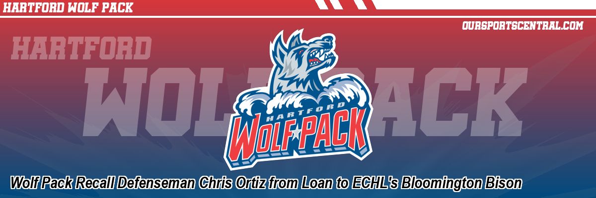 Wolf Pack Recall Defenseman Chris Ortiz from Loan to ECHL's Bloomington Bison
