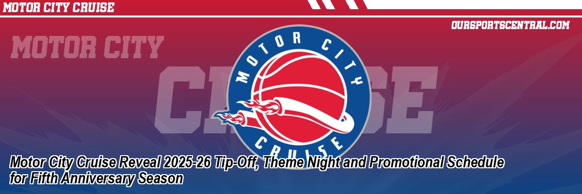 Motor City Cruise Reveal 2025-26 Tip-Off, Theme Night and Promotional Schedule for Fifth Anniversary Season