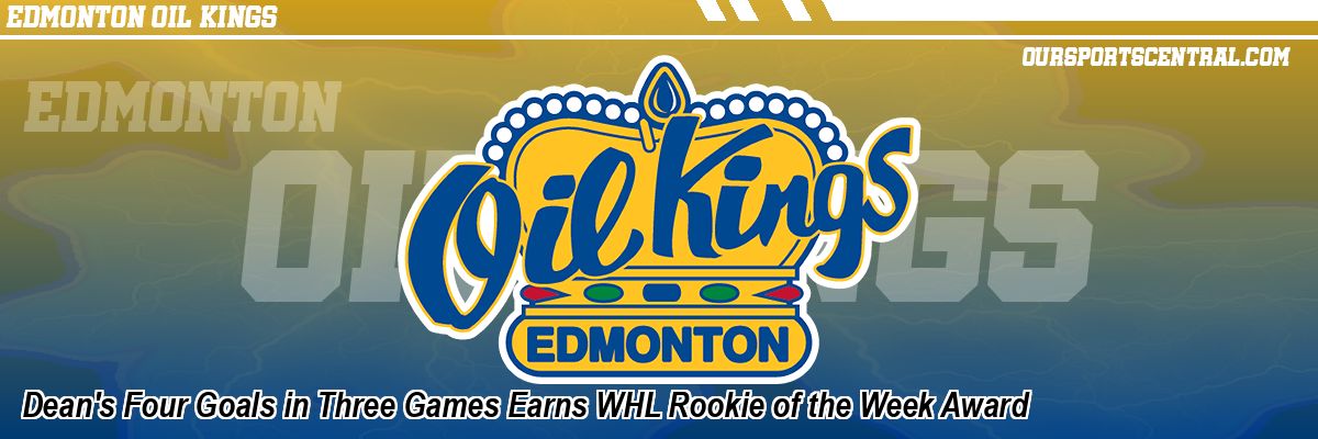 Dean's Four Goals in Three Games Earns WHL Rookie of the Week Award