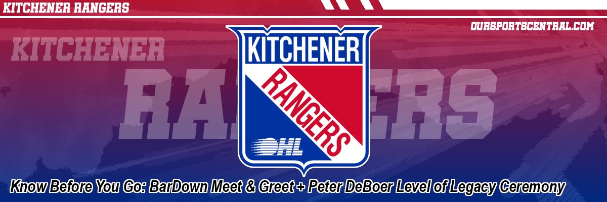 Know Before You Go: BarDown Meet & Greet + Peter DeBoer Level of Legacy Ceremony