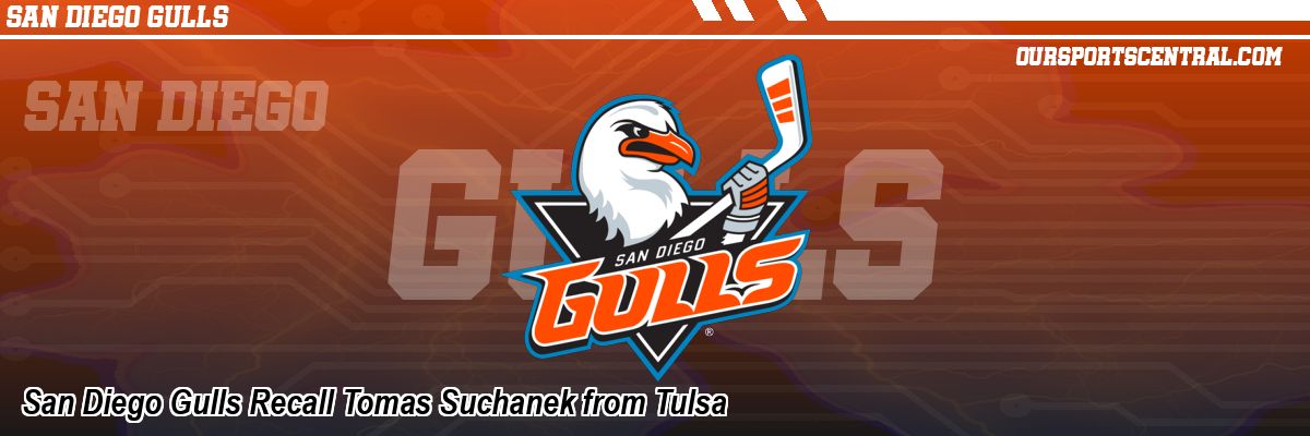 San Diego Gulls Recall Tomas Suchanek from Tulsa