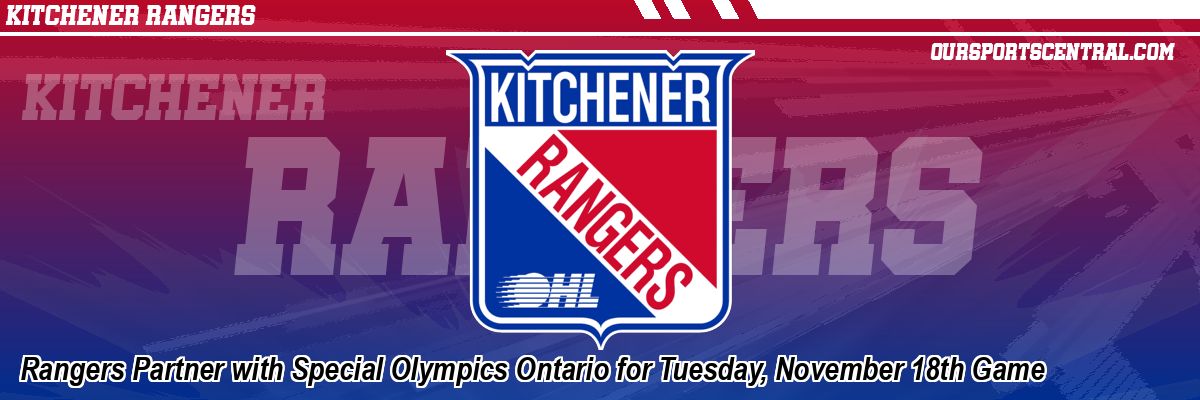 Rangers Partner with Special Olympics Ontario for Tuesday, November 18th Game