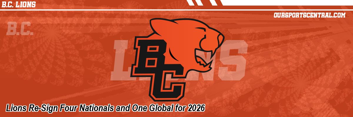 Lions Re-Sign Four Nationals and One Global for 2026