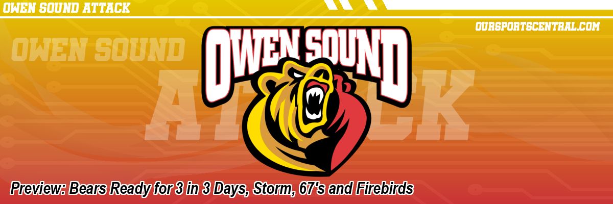 Preview: Bears Ready for 3 in 3 Days, Storm, 67's and Firebirds