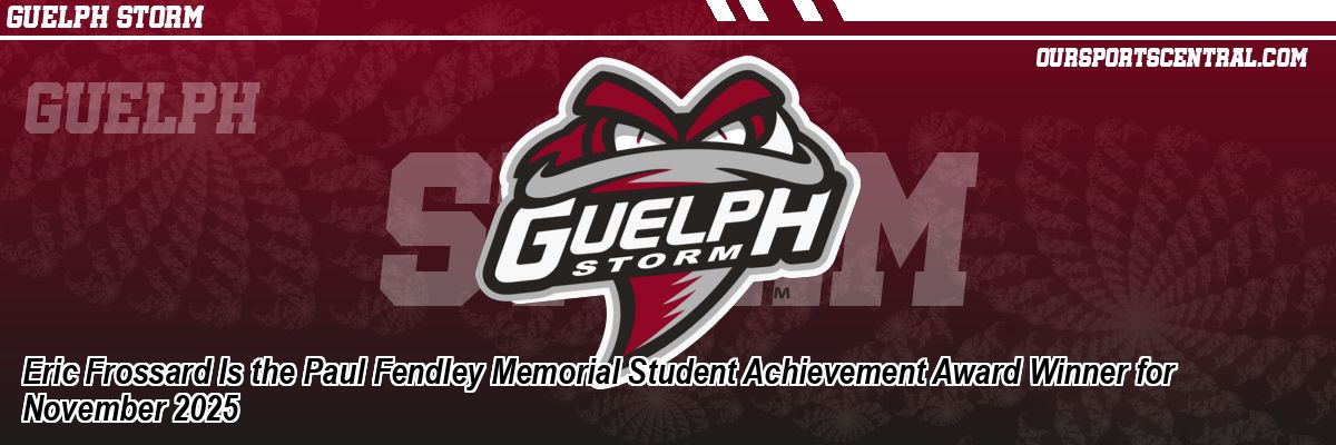 Eric Frossard Is the Paul Fendley Memorial Student Achievement Award Winner for November 2025