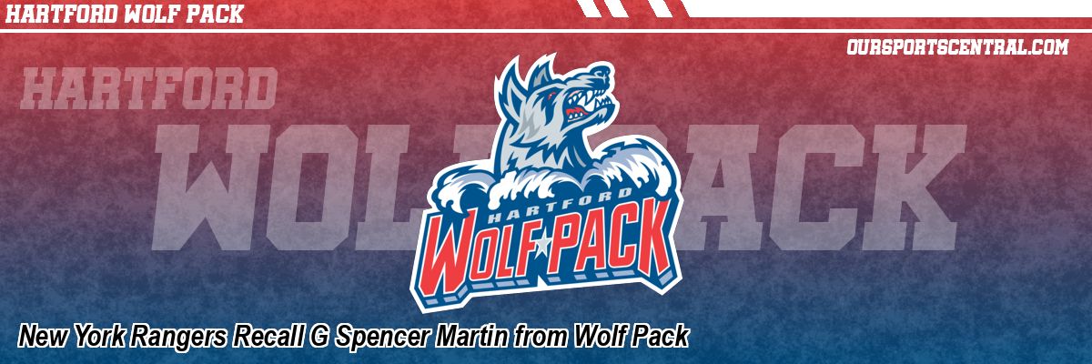 New York Rangers Recall G Spencer Martin from Wolf Pack