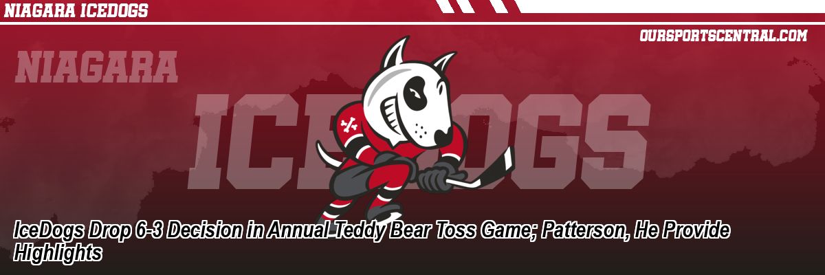 IceDogs Drop 6-3 Decision in Annual Teddy Bear Toss Game; Patterson, He Provide Highlights