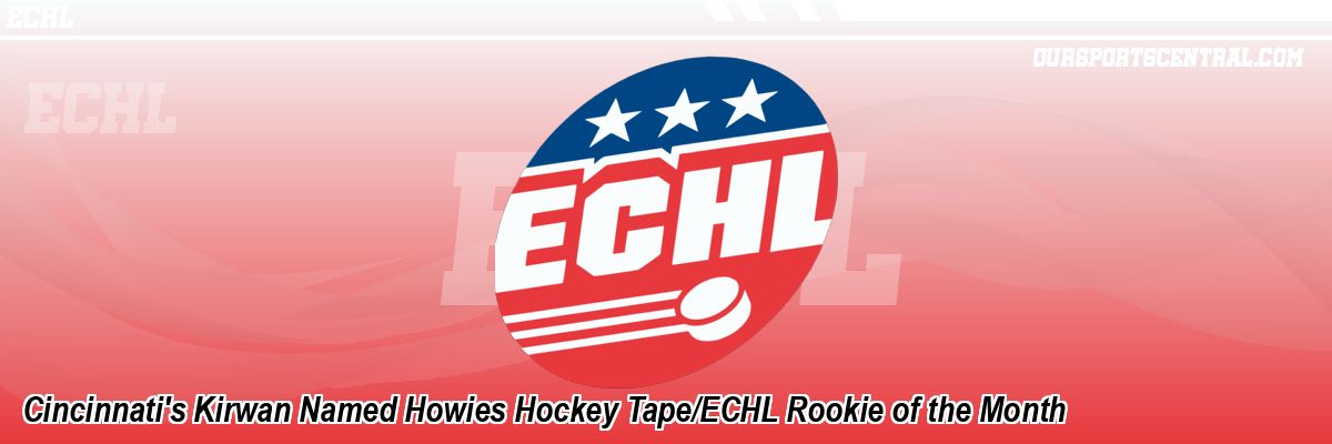 Cincinnati's Kirwan Named Howies Hockey Tape/ECHL Rookie of the Month